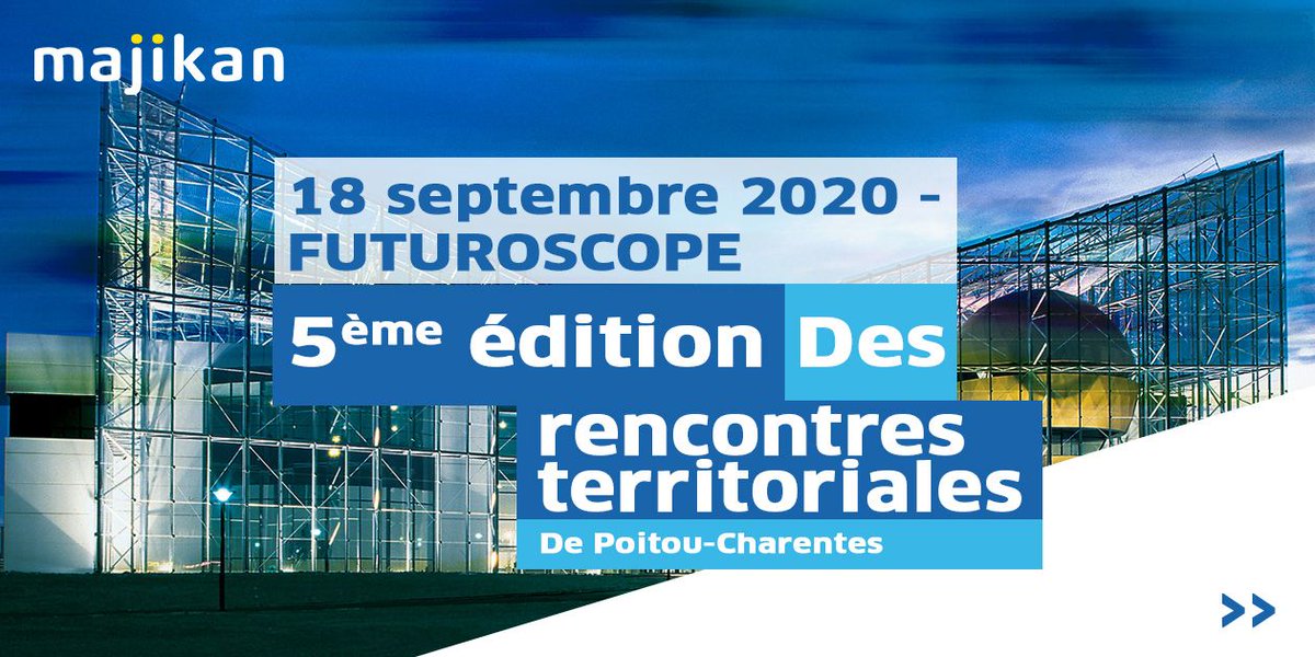 [EVENT] Retrouvez @majikan aux rencontres #territoriales du Poitou-Charentes au Futuroscope le 18 septembre 2020. Venez découvrir nos applications citoyennes ainsi que notre plateforme de gestion en temps réel des services et des interventions techniques. 
buff.ly/2R8c3fF