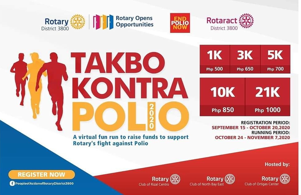 LakeshoreRizal's tweet photo. Supporting RI District 3800 END POLIO CAMPAIGN...
#TKP2020
#TakboKontraPolio2020
#EndPolio
#WorldPolioDay
#rotarytransforms
#2020vision https://t.co/RdjEopZTIM