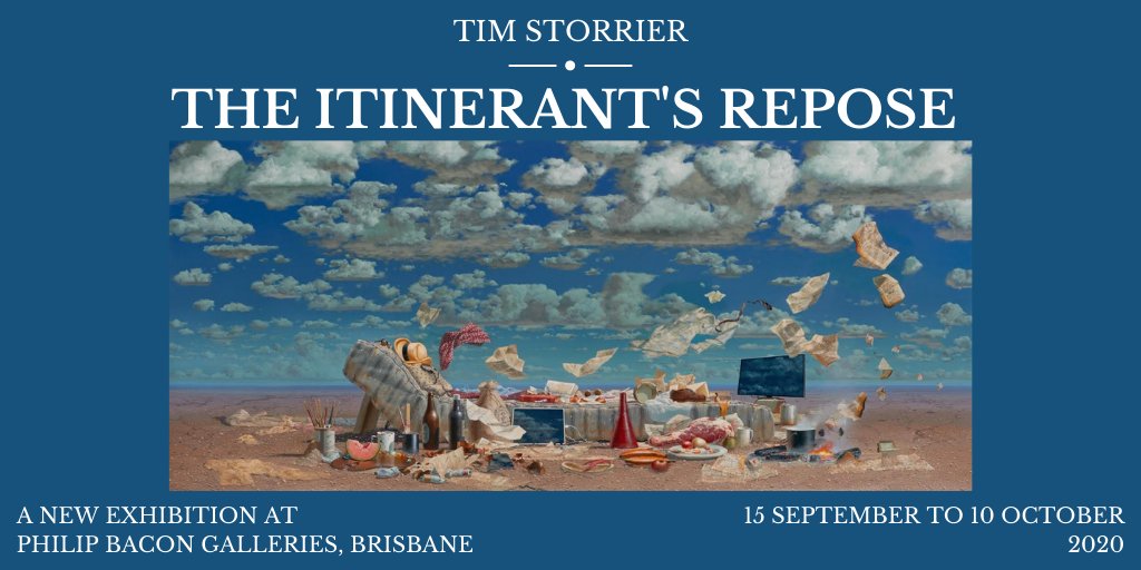 TimStorrier's tweet photo. Titled 'The Itinerant's Repose', a new exhibition at Philip Bacon Galleries, Brisbane. #timstorrier #storrier #art #exhibition https://t.co/qREGD6zWjm