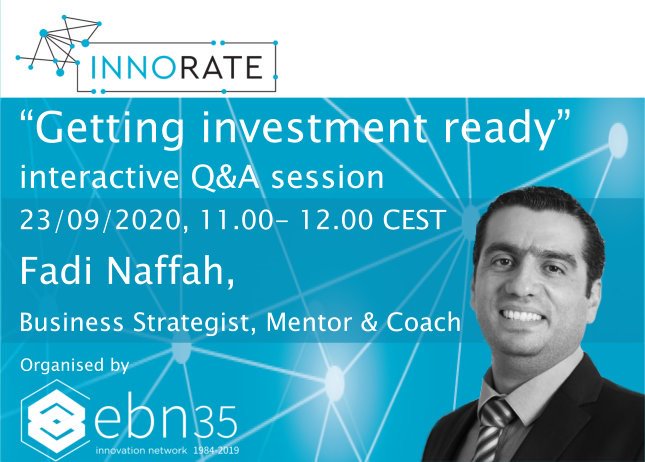 EUBIC's tweet photo. 📢Wondering how to become attractive to #investors❓
@fnaffah will give you investment readiness tips at the @innorateproject interactive session.
Get all your questions ready

⏩https://t.co/SlJwWCASN0
🗓️ 23 Sept 2020 at 11am

#investment #startups #EBNMember https://t.co/eQOOt8vjzM