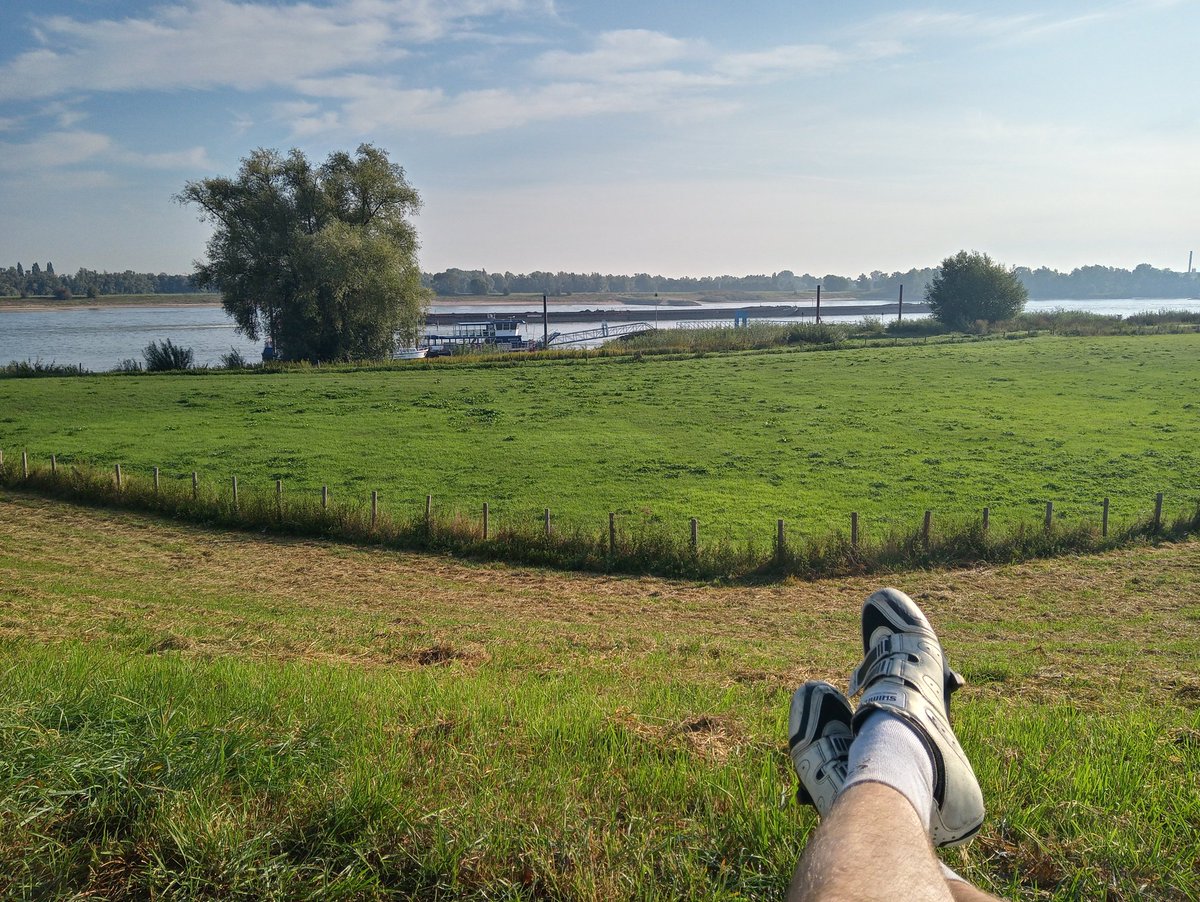 FrankBerk86's tweet photo. Op het pontje wachten in Millingen aan de Rijn. Gratis bakje koffie erbij, goed begin van de dag.
#tourdefrank #etappe2 #wielrennen #bikepacking https://t.co/gXpnLyp1re