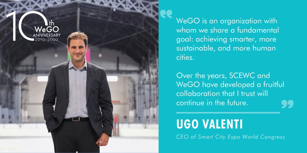 WeGovOrg's tweet photo. Ugo Valenti, the CEO of @SmartCityexpo, on the 10th Anniversary of WeGO and our collaboration with #SCEWC.
We are looking forward to strengthening this partnership in the years to come!
@uvalenti #wego10 #smartcities https://t.co/bORxj27aP3