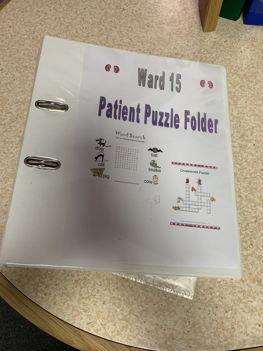 15_bthft's tweet image. 1/2 Monday madness. Monday’s are typically the worst day of the week well not on Ward 15. Putting our patients first, make them feel better and pass some time. 
Today a puzzle book was made for our patients, laminated/wipe able games for them to play!! #puttingourpatientsfirst