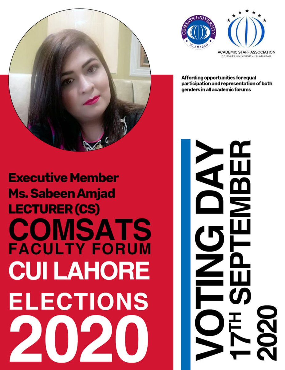 COMSATSFForum's tweet photo. Vote for Faculty, vote for change,
Vote for COMSATS Faculty forum
Together we can make a difference.
#comsatsfacultyforum #cui_lahore #comsats #cuiFaculty #cui_asa
@AminaHAMEED11
@Dr_AliNawazKhan
@HAROON3501
@dr_imcheema
@Drwaseemhassan
@hiba_hashmi09
@Sabeen03417246 https://t.co/AofxrHodXX
