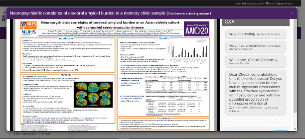 AgingMacc's tweet photo. Our Masters-PhD student @Cheuknikan presented her work on neuropsychiatric correlates of cerebral amyloid burden in a memory clinic sample under the Clinical Manifestations category at the recent #AAIC20! Well done! #ENDALZ #dementia #neuropsychology https://t.co/HDAxtktzFI