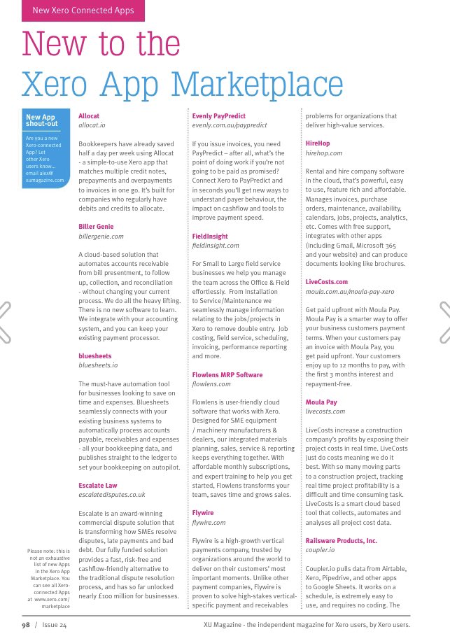 Allocat_io's tweet image. Allocat in this issue of @xumagazine, keeping company with some great new @XeroAPI apps! If you want to see if you can save time with Allocat.io, please do sign up for a free trial (no credit card required) 😊