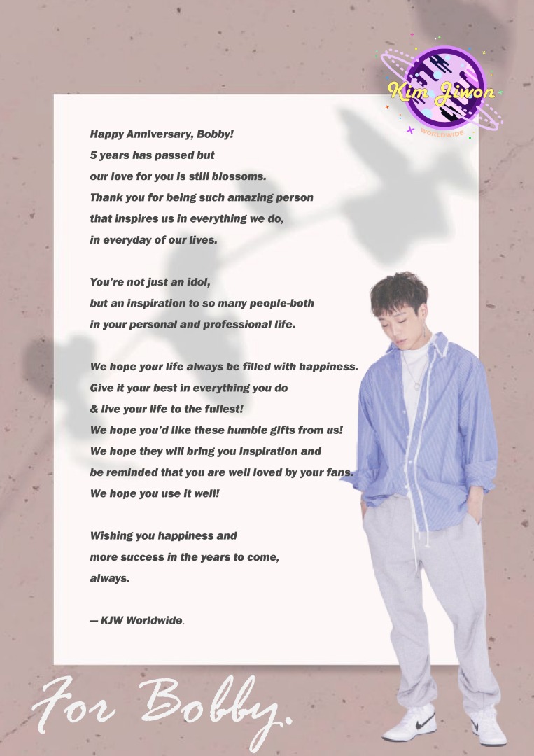 KJWworldwide's tweet photo. Anniversary project for ๐ถ๐๐ข๐ก ๐๐ข๐๐๐ฌโจ๐
Love letter from KJW Worldwideโฃ๏ธ
@bobbyranika
#3YearsWithLoveAndFall
#5YearsWithiKON
#์์ด์ฝ_์ฐ๋ฆฌ_์ฒ์ฒํ_5๋๊ฐ์ https://t.co/3kpkgl5vNs