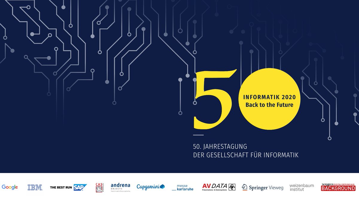 📢 Unsere Jahrestagung &amp; unser wichtigster Treffpunkt wird 50! 🎂 Wir übertragen die #INFORMATIK2020 live, interaktiv und kostenfrei aus #Karlsruhe und #Berlin.
👉 28.09. - 02.10.
👉 Jetzt anmelden! informatik2020.gi.de

Hier findet ihr einige Highlights: