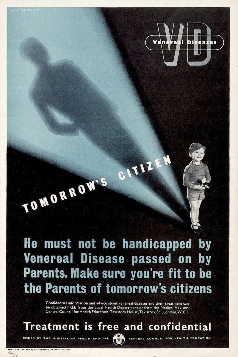 Key among eugenicists’ preoccupations was the idea that the British race was ‘degenerating’ because ‘unfit’ people were allowed to reproduce. And a key marker of this unfitness was venereal disease. Image:  @ExploreWellcome  #histSTM  #histsex  #SHW2020  #STIs