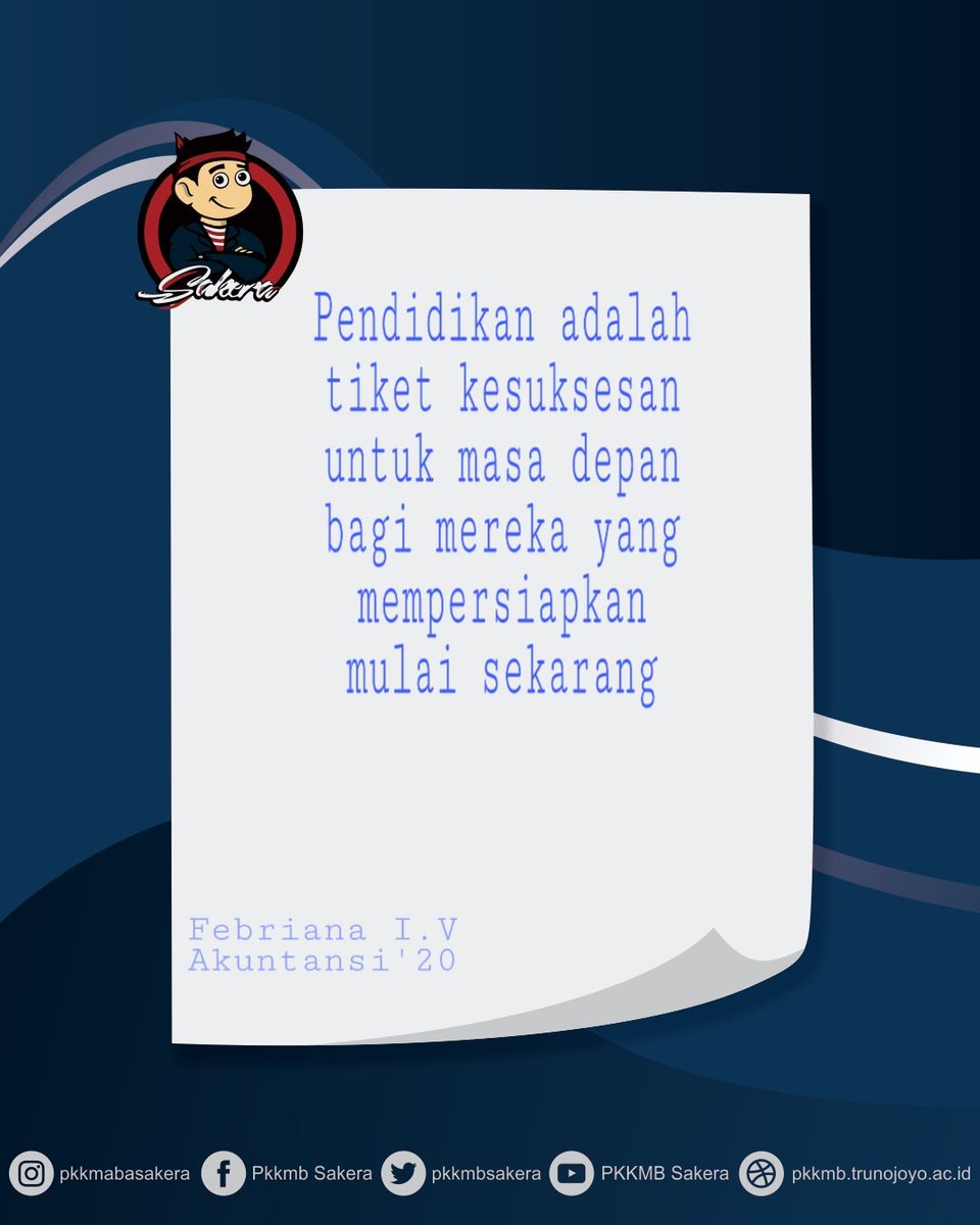 viraninur's tweet photo. #TrunojoyoMuda2020
#PKKMB
#SAKERA20Unggul
#CintaLingkungan
#SiapMenujuEraBaru
#QuotesSakeraMuda2020
#UTMAPik https://t.co/yOJagwI24D