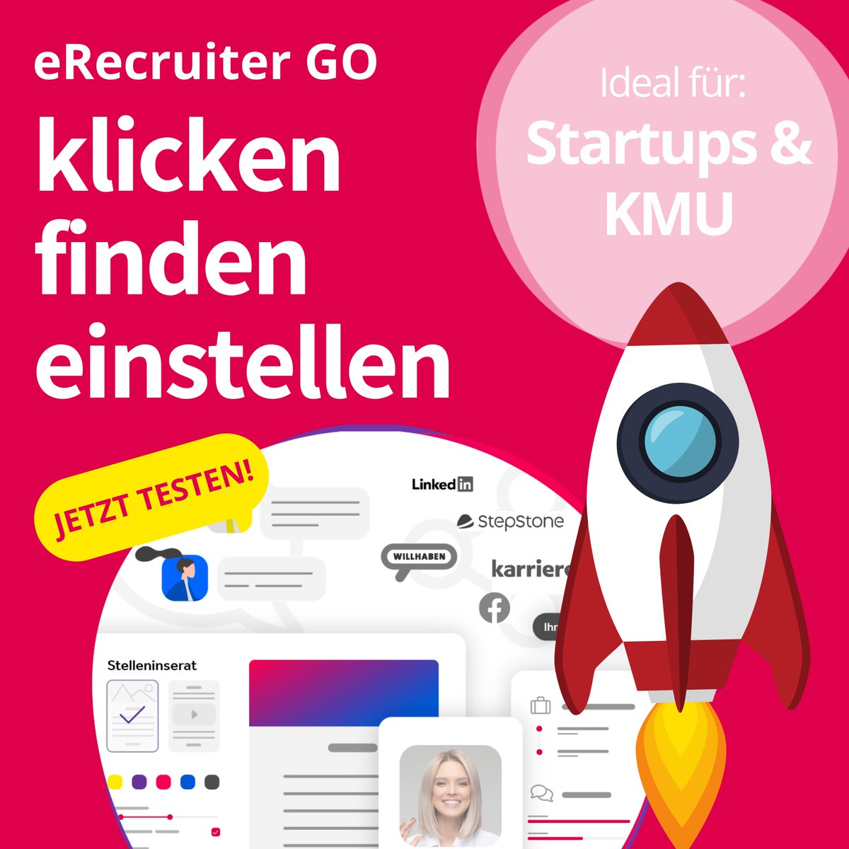 eRecruiter1's tweet photo. #Startups und #KMU wissen am besten wie wertvoll die Ressourcen Zeit ⌛️ &amp; Geld 💰 sind. Wir wissen es auch und treten den #Praxistest an. Mit eRecruiter GO in 🚀15min. professionelles #Onlinerecruiting.
https://t.co/FAGRFjB3tK
#RecruitingChallenge https://t.co/V6okFX7mob