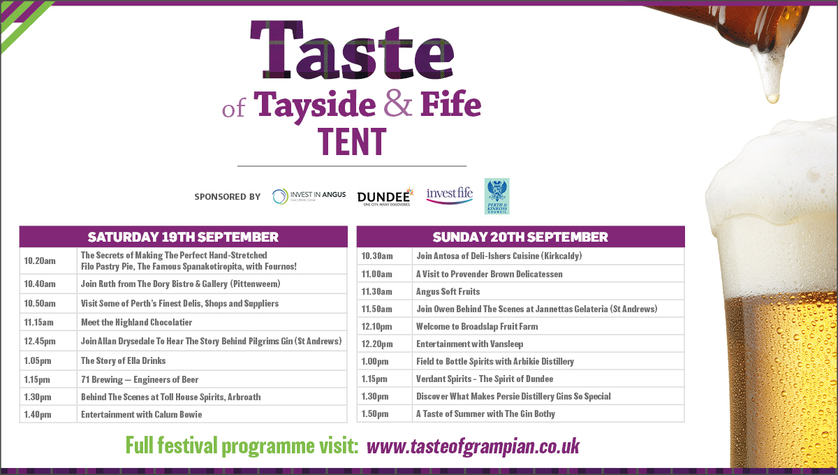PerthCityCentre's tweet photo. Explore the #Perthshire food scene this weekend when we take part in the Virtual Taste Of Tayside &amp; Fife Tent at @tasteofgrampian.  

Tune in on both Sat + Sun for the full virtual  experience!  Join: https://t.co/PyRcDRqdUR 

#ScotFoodFort20 #VirtualTOG #PerthLiveLifeWell https://t.co/Fp4epRdD7V