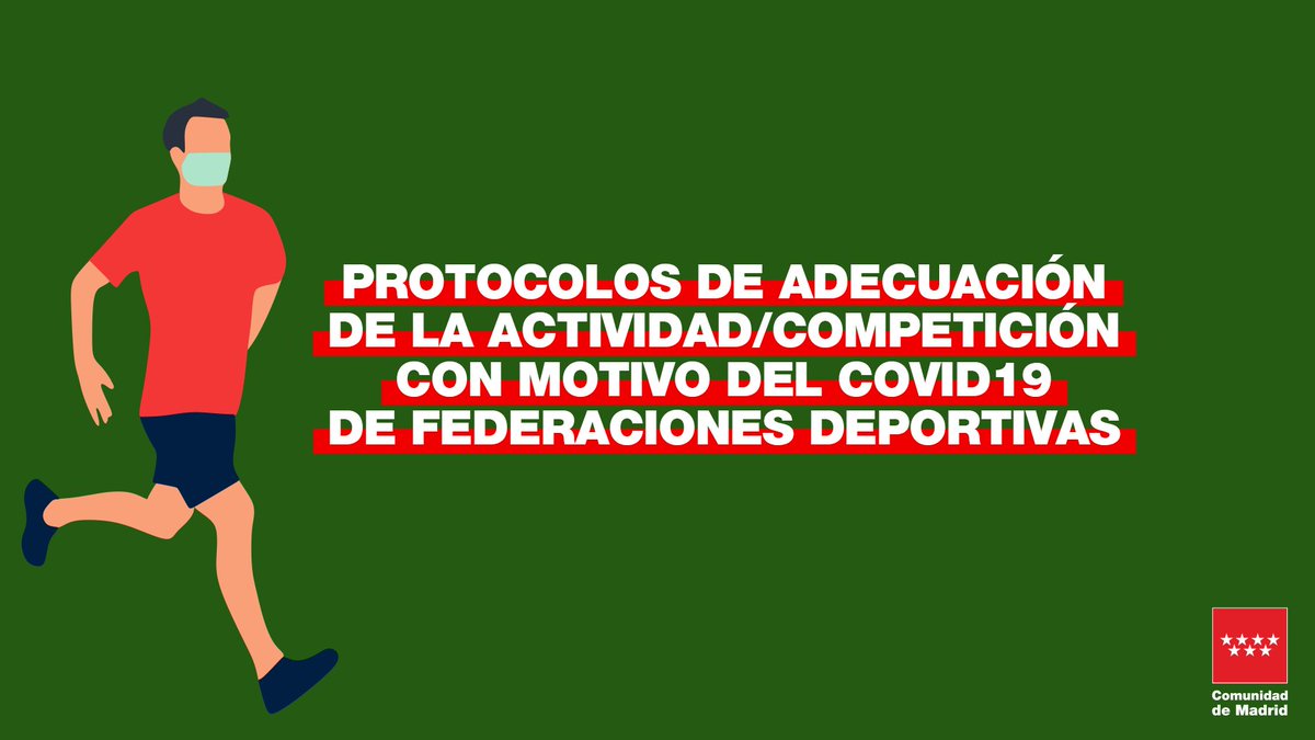 🆕 Seguimos incorporando protocolos de adecuación de la actividad/competición con motivo del #COVID19 de las Federaciones Deportivas Madrileñas. 

🔎 Recuerda que puedes consultarlos todos en👉bit.ly/32x3LEC

#DeporteSeguro😷