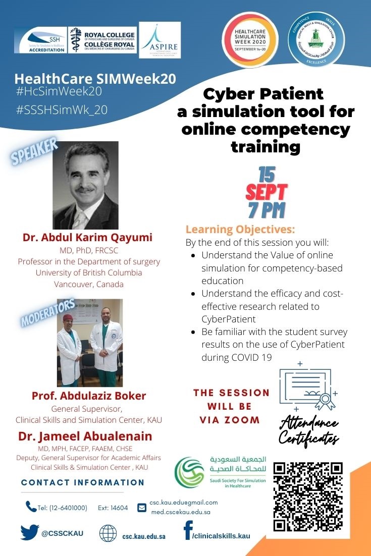 CSSCKau's tweet photo. Today is our date with the international speaker; Prof. Karim Qayoumi, at 07:00PM
#HcSimWeek20 #SSSHSimWk_20 #LetSimSaudi #لنكن_مبدعين @bokera1
@nhalawani1357 @sallymansouri @alha_fatmah @draaarab
@JameelEM @doctorloay
@drtahamasri @CSSCKau https://t.co/ivzLvYIuWr