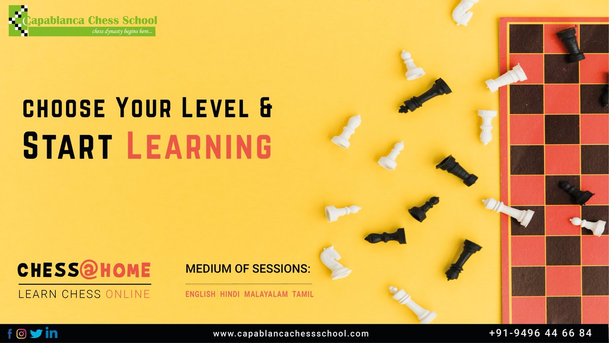 CAPABLANCAChes3's tweet image. Stay Safe. Learn Chess From Home
Learn every nuance of CHESS by sitting at home.
Chess Dynasty Begins Here.........
For More Info Call/ WhatsApp: +𝟵𝟭-𝟵𝟰𝟵𝟲 𝟰𝟰 𝟲𝟲 𝟴𝟰
#chess #chessathome #learnchessonline #onlinechessclasses