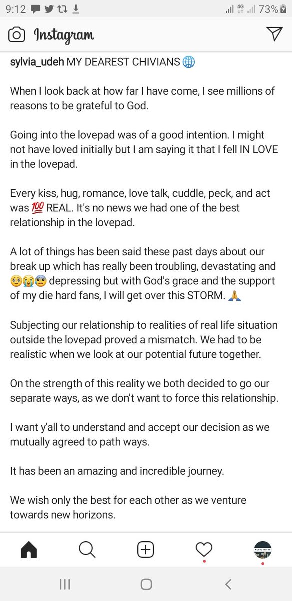 ChinaksOfLagos's tweet photo. Sylvia and Chiddy of #Chivia are no longer dating.
Sylvia confirms the breakup rumours.
#UltimateLoveNg https://t.co/GEvIOFMBsF