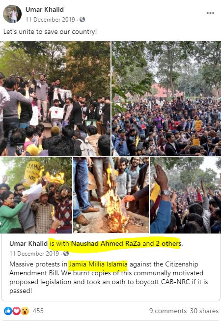 After 7th Dec. they Again asked people to Unite against CAA at Jantar Mantar, New Delhi on 10th Dec 2019 @ 4PM. The reason behind this protest was as simple as in this age of them, Hindus get marry and start doing Job or Business But these people want everything free.