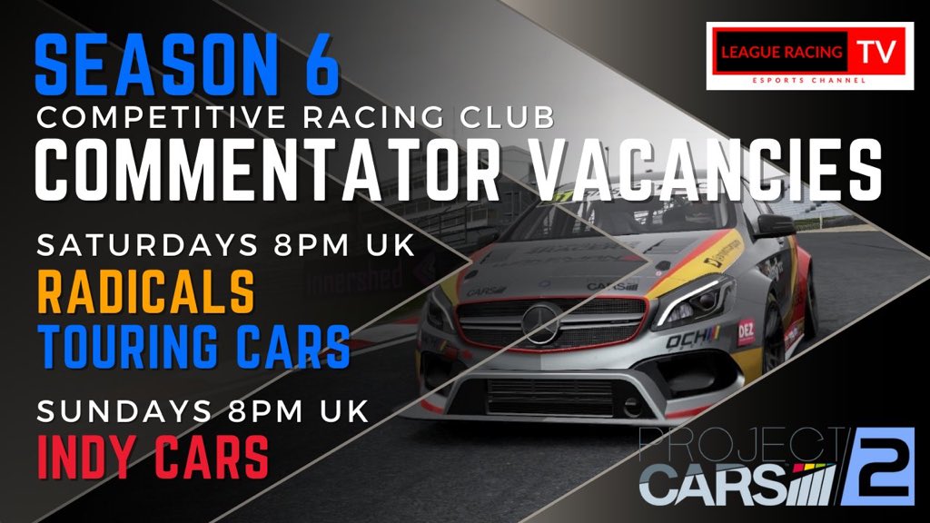 CompetitiveRC's tweet photo. Announcement ‼️

We are pleased to announce that they’re Commentary Vacancies for our upcoming Season 6 on @projectcarsgame 2 

Retweet’s are appreciated &amp; if interested please DM us directly https://t.co/soLNmtg9fG