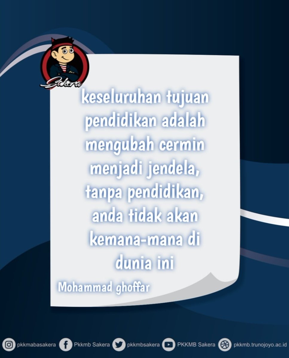 GhoffarMohammad's tweet photo. @jokowi @AminuddinMaruf @bemkm_utm @pkkmbsakera @nr_nuya
#TrunojoyoMuda2020
#PKKMB
#SAKERA20Unggul
#CintaLingkungan
#SiapMenujuEraBaru
#QuotesSakeraMuda2020
#UTMAPik https://t.co/ZexEc2owSO