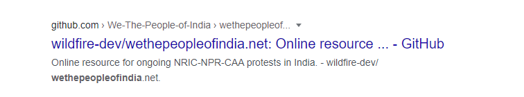 On 12 Dec 2019, He appealed to people to protest against CAA on 19 Dec 2019 at Parliament Street, DelhiEven they made a website "हम भारत के लोग"-  http://www.wethepeopleofindia.net  (now deleted, we have taken everything from there already which was created by Akshay Madan  @akshaywildfire)