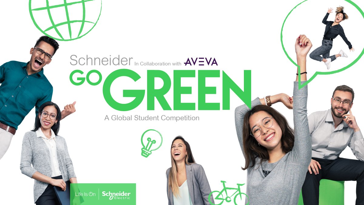 Schneider Go Green 2021 is back with more exciting themes in the digital transformation of energy management and automation! Students, join a team of two and submit your idea to win a trip to a major city, a job at Schneider Electric and many more: bit.ly/gogreen-2021