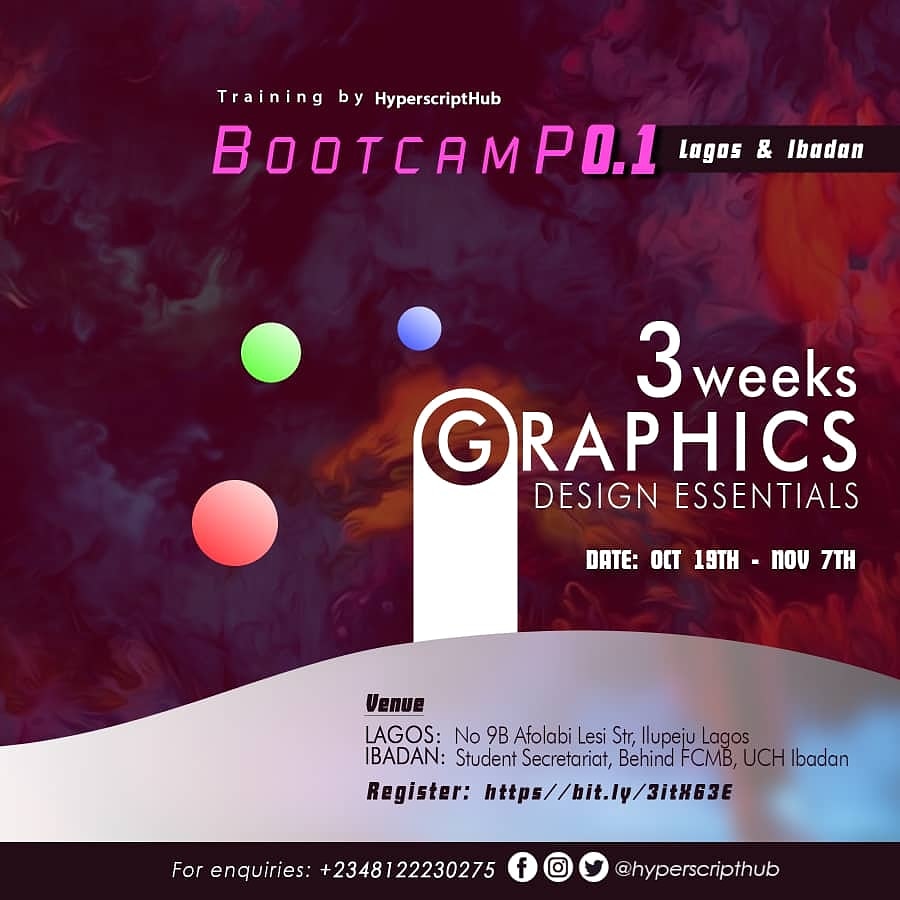 hyperscripthub's tweet photo. Are you worried about how to sell your product,service or even you, in a better way that attracts attention?
Register @:https://t.co/flSOCVhnLY
Contact us: https://t.co/ZS8i30vwCo or call: +2348122230275.
You don't want to miss this
#hyperscripthub
#graphicdesignessentials https://t.co/3B93oRrxcw