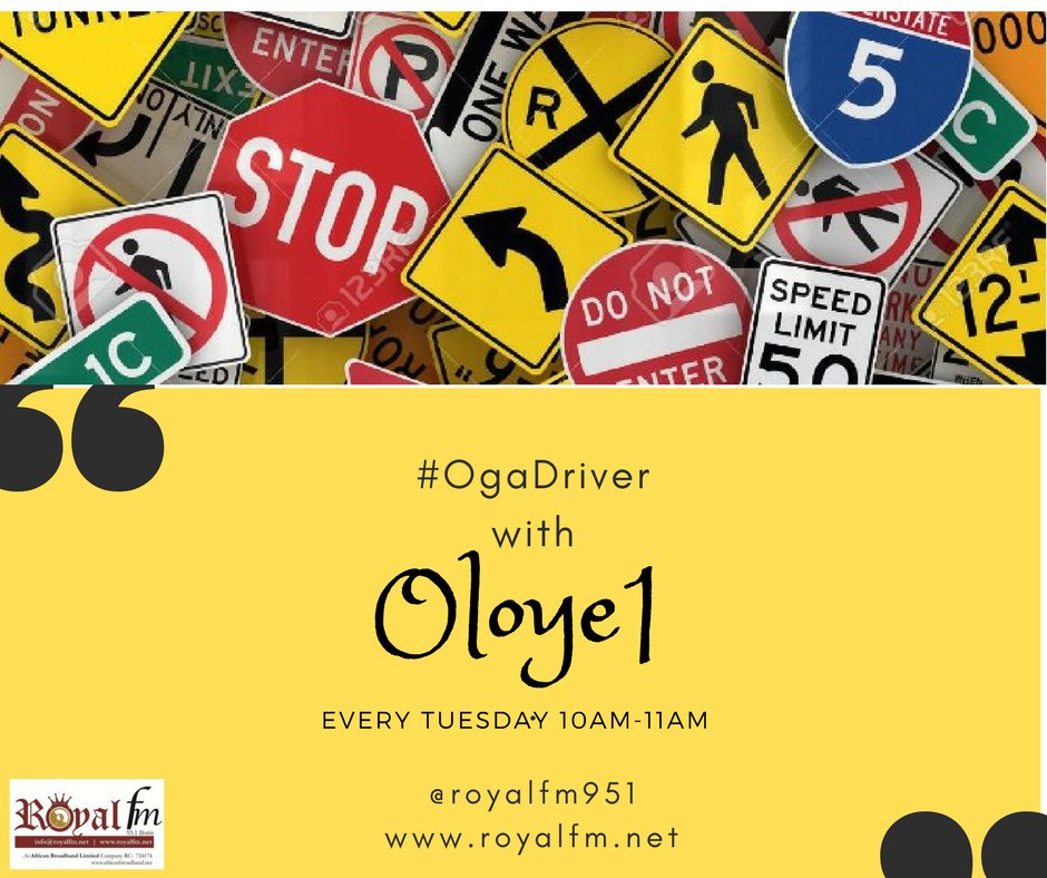 RoyalFM951's tweet photo. It's Tuesday again, don't miss #OgaDriver with @PrinceOloye1 by 10am as we will be discussing "The Danger of Road Rage".
"Remember, a few minutes of anger are simply not worth a life time of sorrow"
#safetyalways #dontdrinkNdrive https://t.co/rqlCfyQNO3