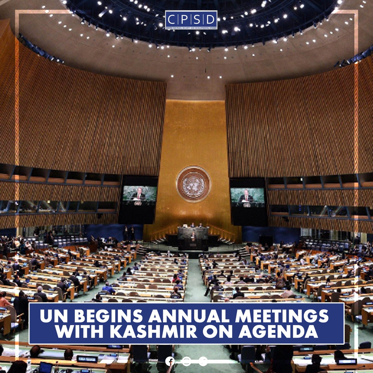 CPSDOfficial's tweet photo. @UN: The annual meetings of the #UnitedNations began in New York on Monday with #Kashmir on the agenda as an unresolved dispute.
#IndiaWagingHybridWar https://t.co/VOsw5XPfxL