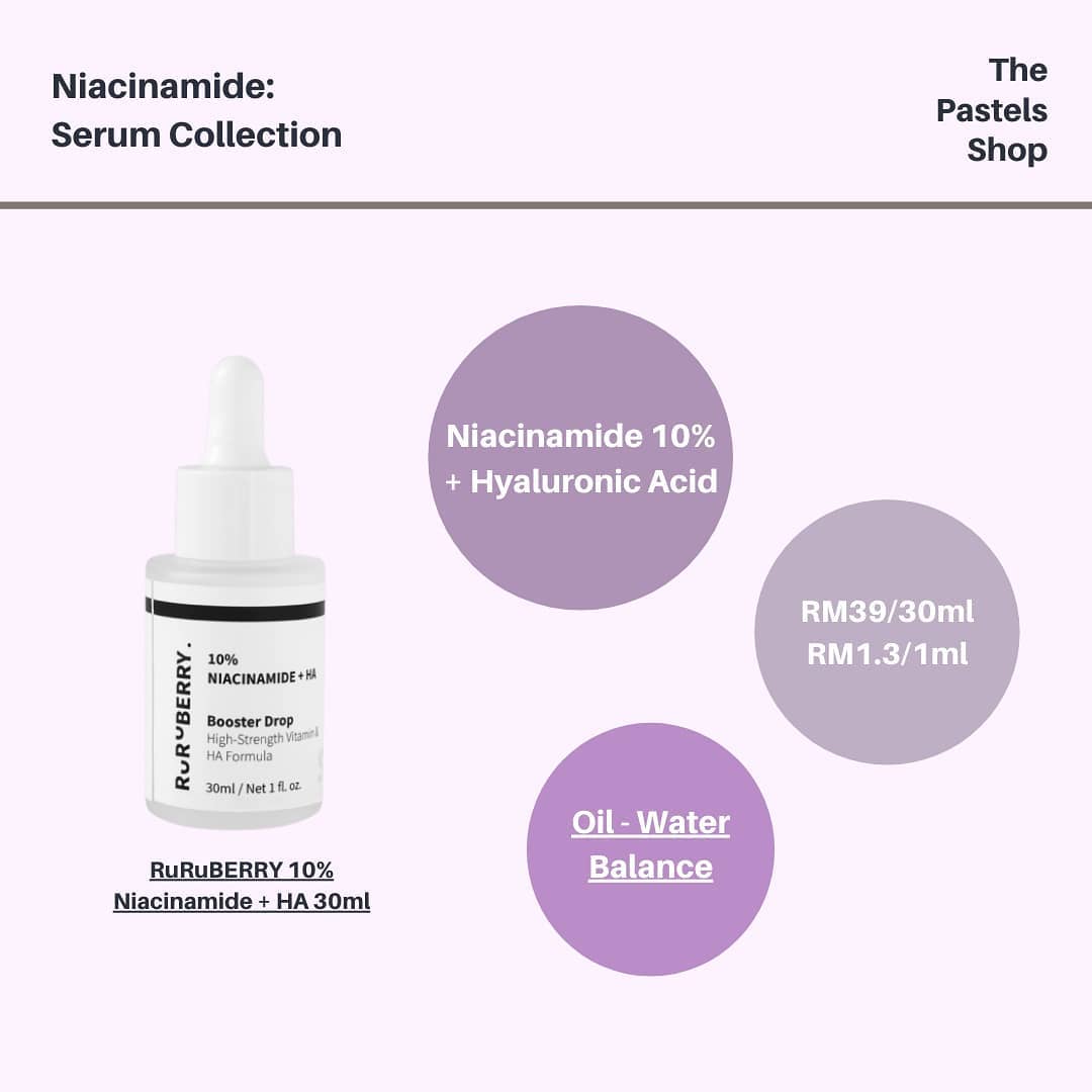 1. RuRuBERRY 10% Niacinamide + HA 30mlRM39- light weight serum- faded dark spots- inflammatory acneSuitable for all skin type