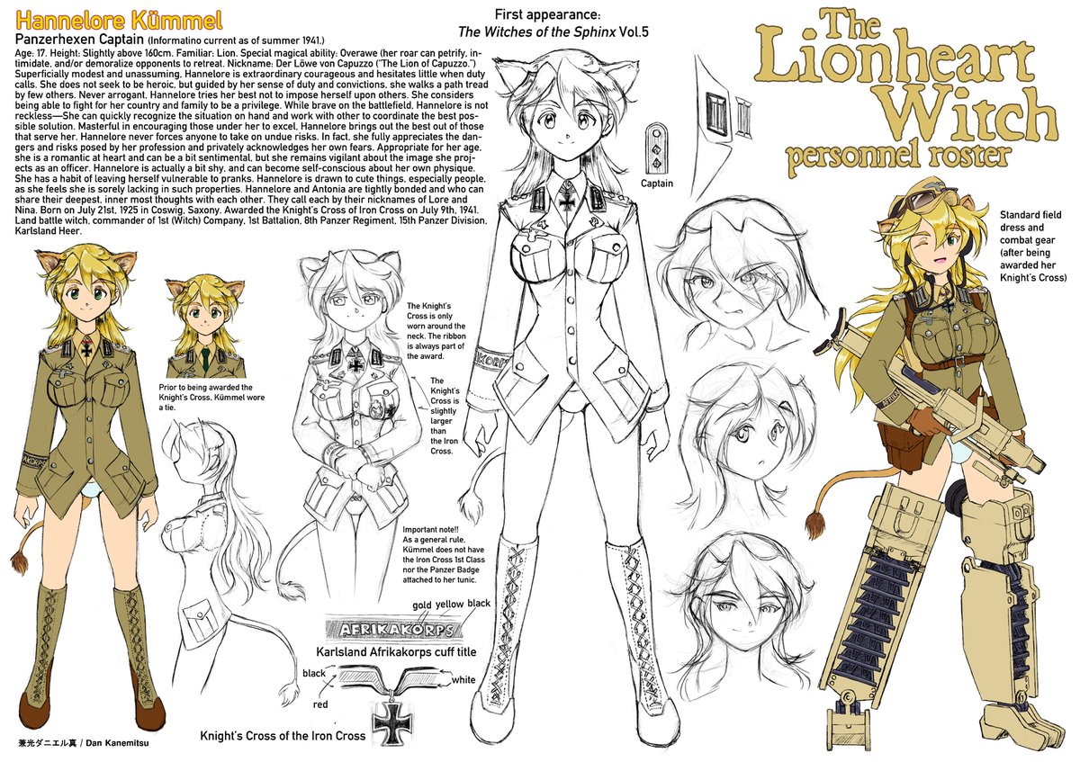 I've adjusted the text presentation somewhat. Hopefully this editing will make it easier to read the text.
Lionheart Witch Character Profile: Hannelore Kümmel