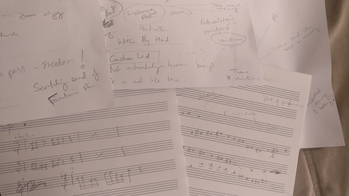 trishclowes's tweet photo. Transcriptions of last week's #parkmeet with @we_ageingbetter for @Ldn_Sinfonietta #CommunityCommissions 🌿🎶
#newmusic #saxophone #solo #ideas #writingprocess https://t.co/qKCyjhLmkY