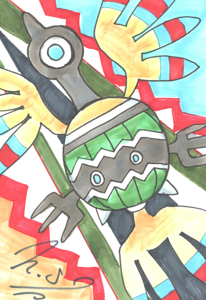 彩波風衣 シンボラー アナログ絵 コピック ポケモン ポケットモンスター ポケモンbw ポケモンbw2 シンボラー エスパータイプ ひこうタイプ T Co Ztycobro4i