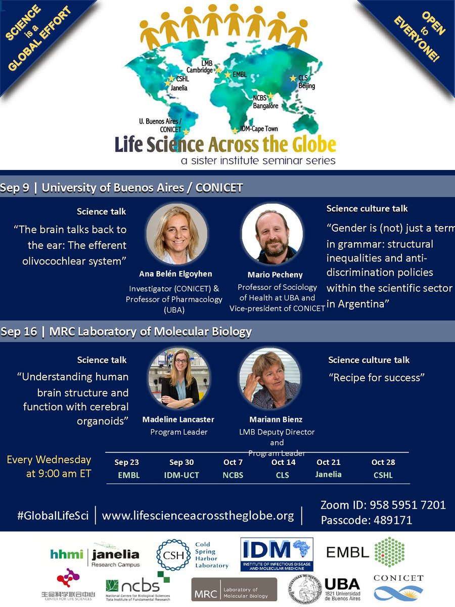H3ABioNet's tweet photo. Invitation: Life Science Across the Globe  – Wednesday 16th Sep @ 15h00
SCIENCE TALK: “Understanding human brain structure and function with cerebral organoids”
SCIENCE CULTURE TALK:  “Recipe for success”
To Join: https://t.co/93bNbgnxwW
 Zoom ID: 958 5951 7201
Passcode: 489171 https://t.co/YRMAwc5JGZ