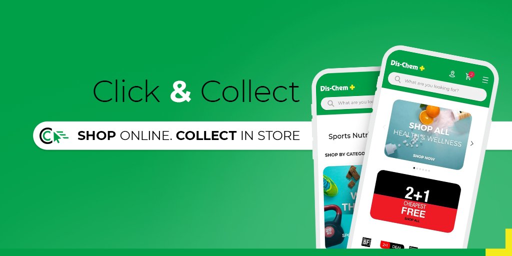 Order online and collect your pre-packed goods in-store. It’s that simple. With Dis-Chem’s Click &amp; Collect your order is waiting for you at the collection counter of your local Dis-Chem. All at no extra cost. bit.ly/38kzVV9