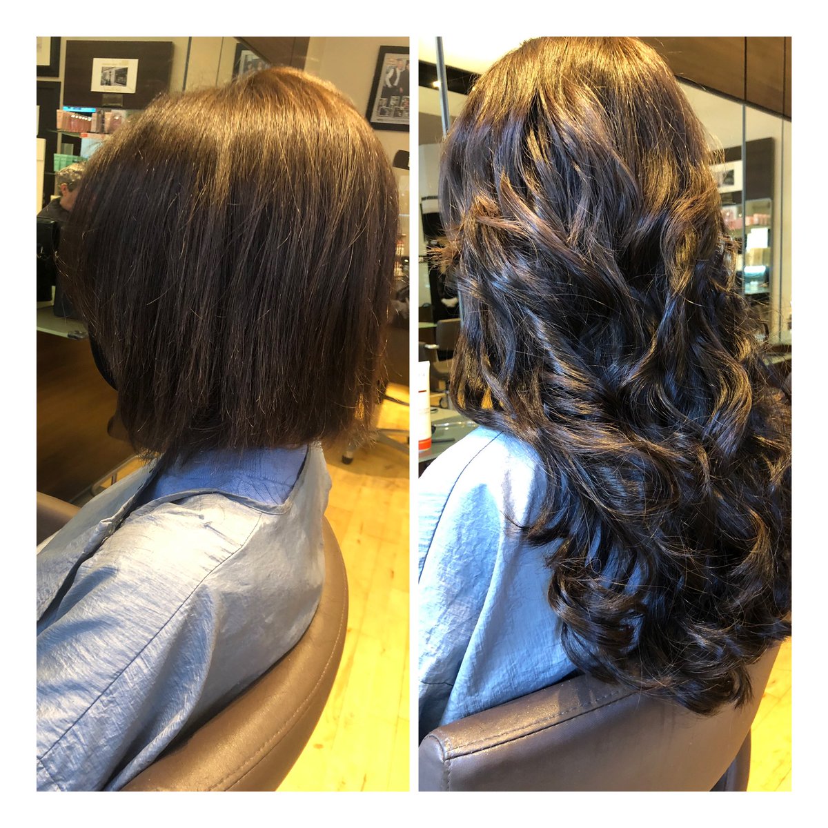 HairGlasgow's tweet photo. From short to long in just a few hours: result is quite a makeover. @GreatLengthsUK and Tammy delivered this big style change for our extensions client. #hairextensions #glasgowsalon #glasgowhairdresser https://t.co/BHIMppm9i0