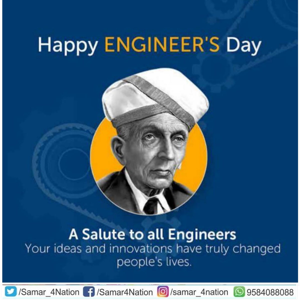 #Happy_Engineer's Day! 👷👷‍♀️
Science is About Knowing, Engineering is About Doing...
#EngineersDay - A day to Celebrate Innovation and Creativity! 
We are Witnessing the Transformation of Our World Driven by Digital Technologies .. 
#KeepLearning #KeepGrowing  #ThinkLearning