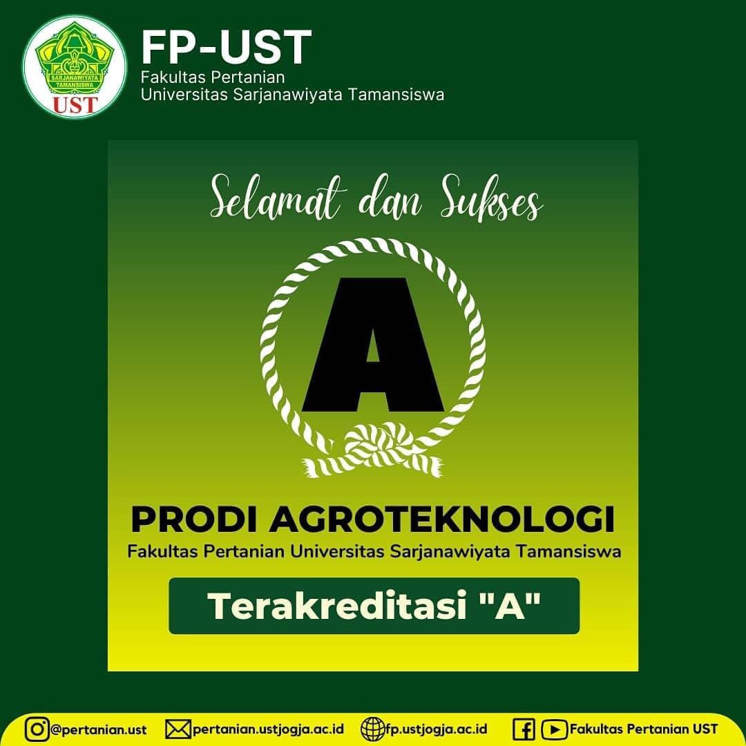 Selamat Prodi Agroteknologi Fakuktas pertanian yang berhasil mendapatkan nilai akreditasi A