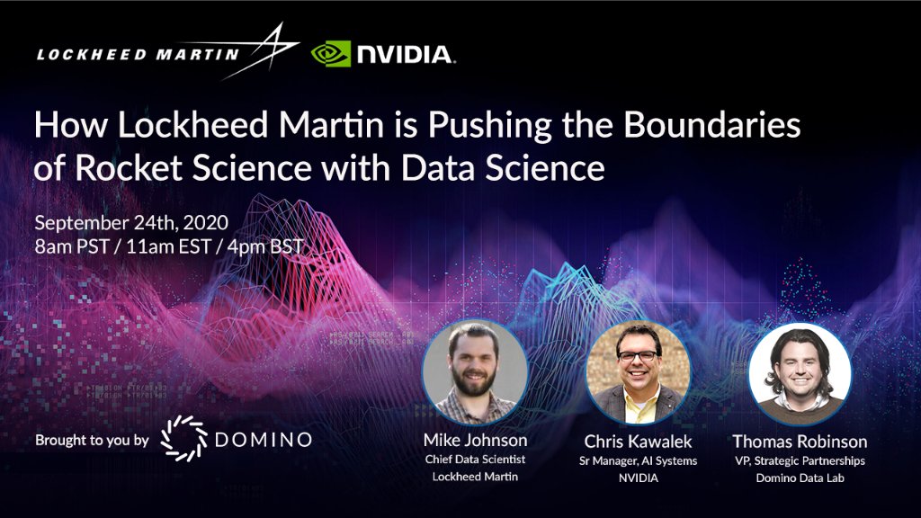 NVIDIAEU's tweet photo. Learn how #LockheedMartin is pushing the boundaries of rocket science with data science. Together with #NVIDIA and #DominoDataLab, engineers have streamlined the build & deployment of machine learning capabilities driving 10-100x efficiency gains! https://t.co/FgHo061VbE https://t.co/9oLkM3bsiD