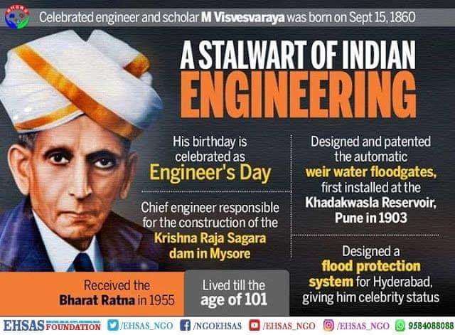 #Happy_Engineer's Day! 👷👷‍♀️
Science is About Knowing, Engineering is About Doing...
#EngineersDay - A day to Celebrate Innovation and Creativity! 
#Engineers
#EngineersDay2020 
#KeepLearning 
#KeepGrowing  
#ThinkLearning 
#ThinkSuccess
#Education 
#EHSASFOUNDATION