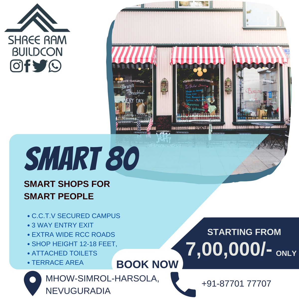 buildicon's tweet photo. Shree Ram Buildcon presents you SMART 80, our totally amazing field for the growth of your business, contact us at 8770177707 for enquiry.
#RealEstate #realestateinvesting https://t.co/B2NMbubZ6Q