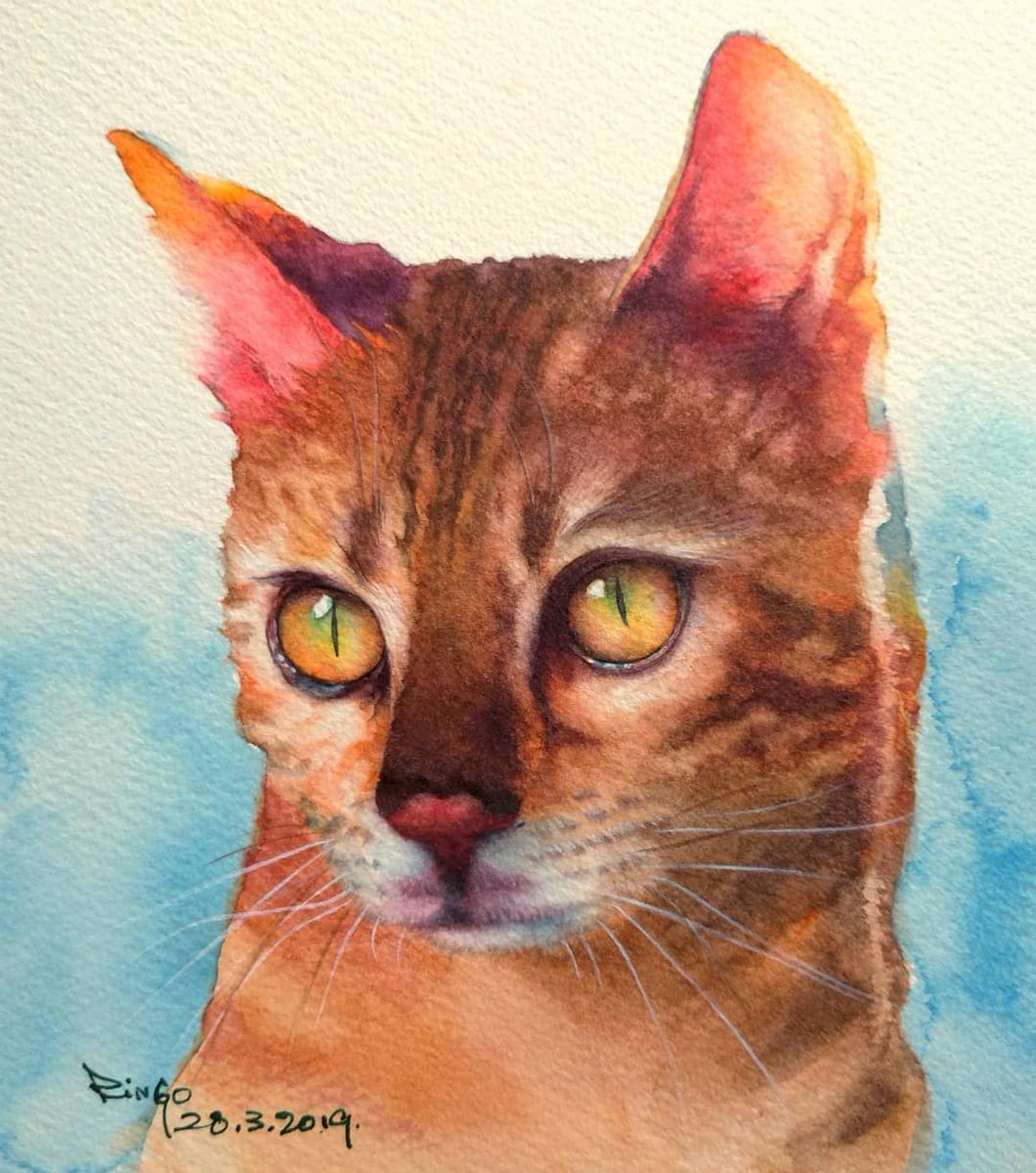 Watercolor on paper, A4 size.