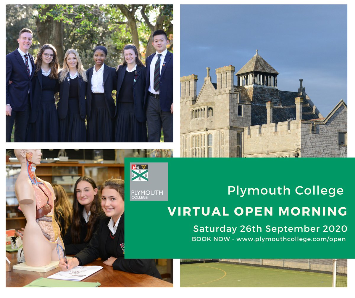 🌟SATURDAY 26th SEPTEMBER🌟

We are delighted to announce that we will be hosting our virtual Senior School Open Morning on Saturday 26th September from 10am 📚

Click here to register for your place: plymouthcollege.com/open 

#VirtualOpenMorning #PlymouthCollege