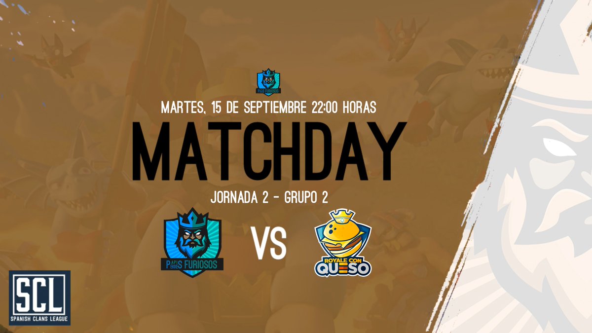 Nuestros Papis y Pekkes juegan hoy su segundo partido de la SCL2 contra <a href="/RoyaleQueso/">cc</a>
¡¡¡ MUCHO ÁNIMO !!!