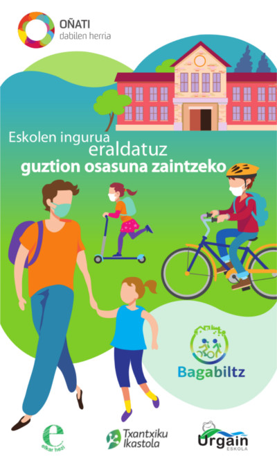 bagabiltz's tweet photo. Oñati. Ikastetxeen inguruko espazio publikoa egokitu egin da mugikortasun aktiboa eta beharrezko distantzia fisikoa hobetzeko https://t.co/YHKoO1861I