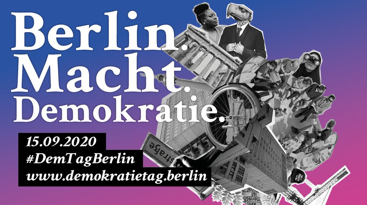 #Demokratie braucht gleichberechtigte #Teilhabe - für Menschen ohne deutschen Pass, barrierefreie Zugänge für Menschen mit #Behinderung &amp; gesellschaftlich benachteiligte Menschen. Jede Form von #Diskriminierung überwinden!
<a href="/MigrationsratB/">Migrationsrat Berlin</a> <a href="/GrueneFraktionB/">Grüne Fraktion Berlin</a> #DemTagBerlin