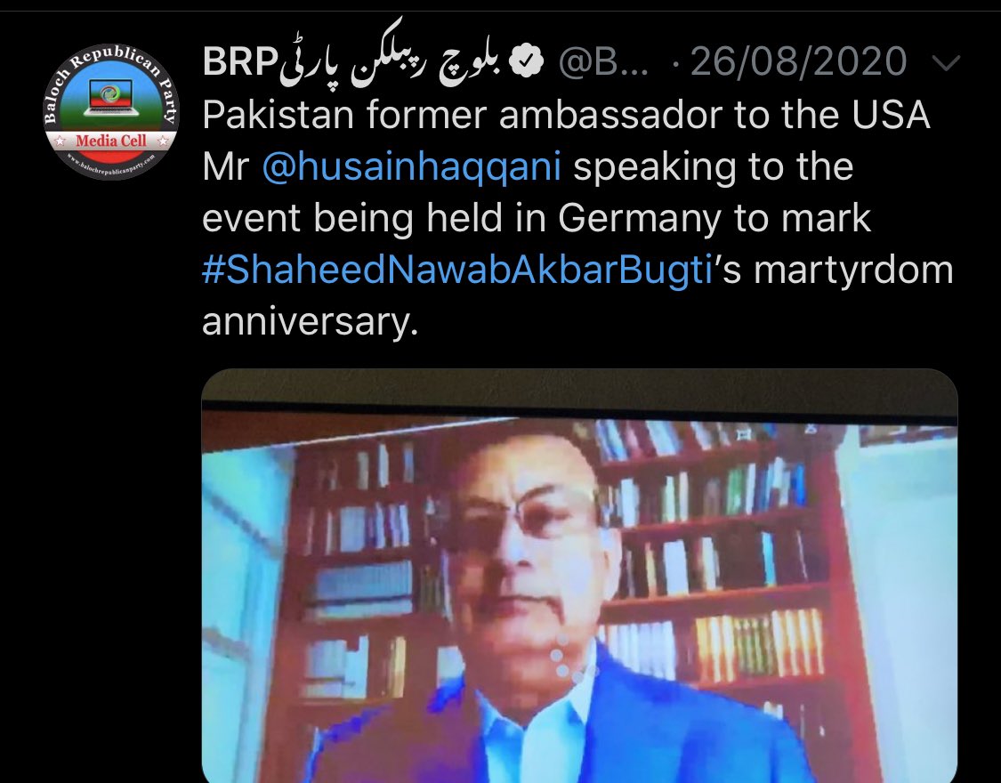 Despite being aware of the fact that BRP is a banned terror organization as per NACTA, with BRP as the political wing & BRA as the militant wing & both headed by the same Brahamdagh Bugti, SAATH Forum fully participated in a propaganda event of BRP. #IndiaWagingHybridWar/95