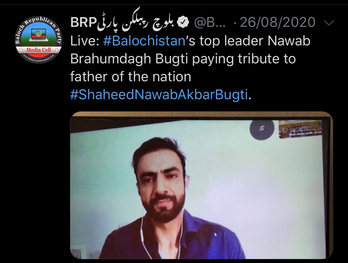 Despite being aware of the fact that BRP is a banned terror organization as per NACTA, with BRP as the political wing & BRA as the militant wing & both headed by the same Brahamdagh Bugti, SAATH Forum fully participated in a propaganda event of BRP. #IndiaWagingHybridWar/95