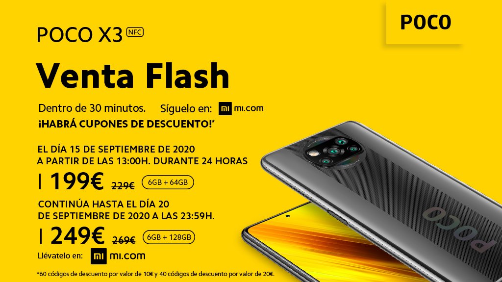 ¡Ey #MiFan! solo quedan 30 minutos para volver a liarla con la venta flash de #POCOX3 NFC
¡Te espermos con nuestros expertos! 🥳
https://t.co/hxHeENwYwF https://t.co/qqYJx25hJW