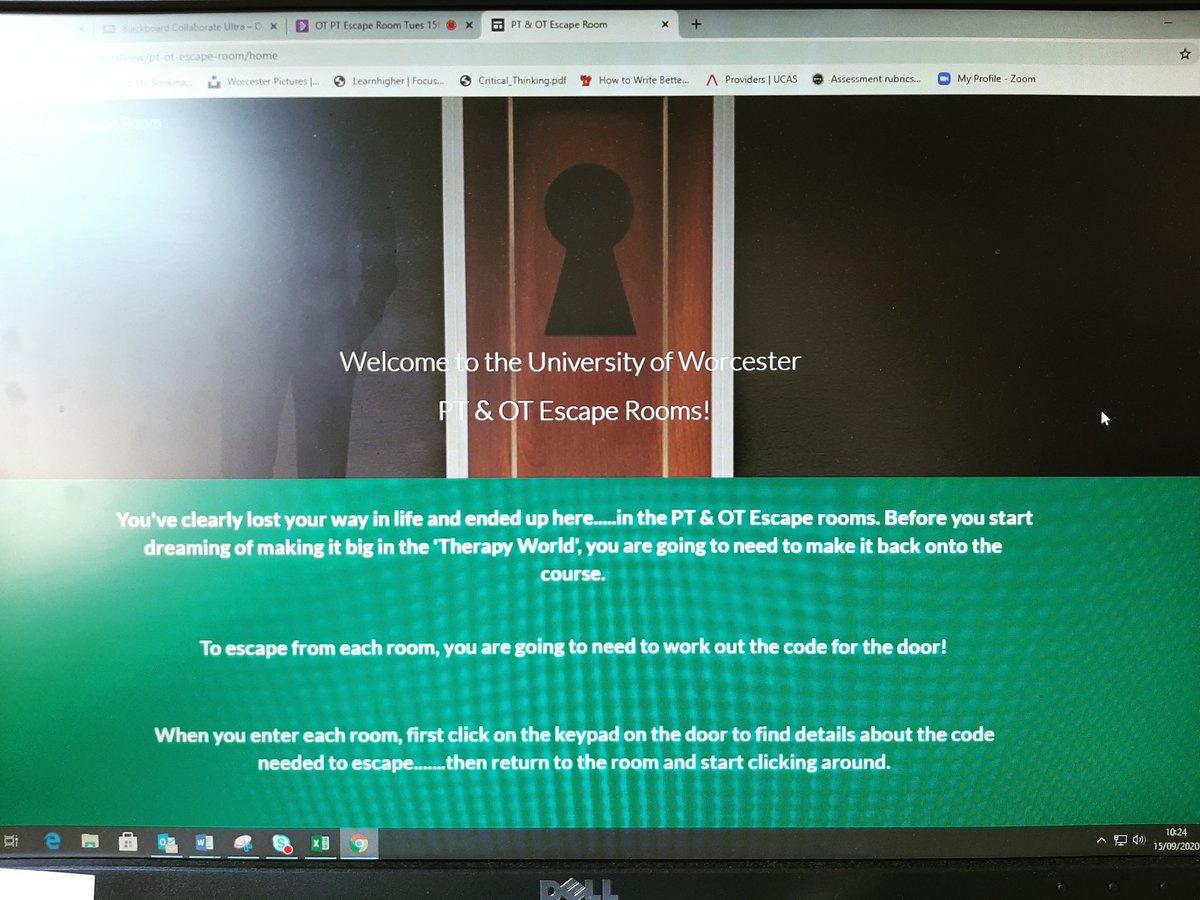 Rising to the challenge of welcoming new students using new tech skills, well done @GavHaydenUoW for building an online escape room for the new OT and PT students to learn more about the Uni and their courses....and about each other! Awesome work Gavin!!! <a href="/uworcphysio/">UoWPhysio</a> @AHC_UW
