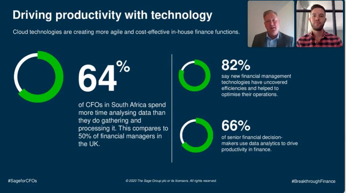 DelMariRoberts's tweet photo. Great conversation on the @CFOSouthAfrica webinar where @HartmanGerhard is looking at the current change happening for financial leaders of South Africa and what the @SageGroupZA recent research revealed.
#Breakthroughfinance
#SageforCFOs https://t.co/5ZDUkkyJDl